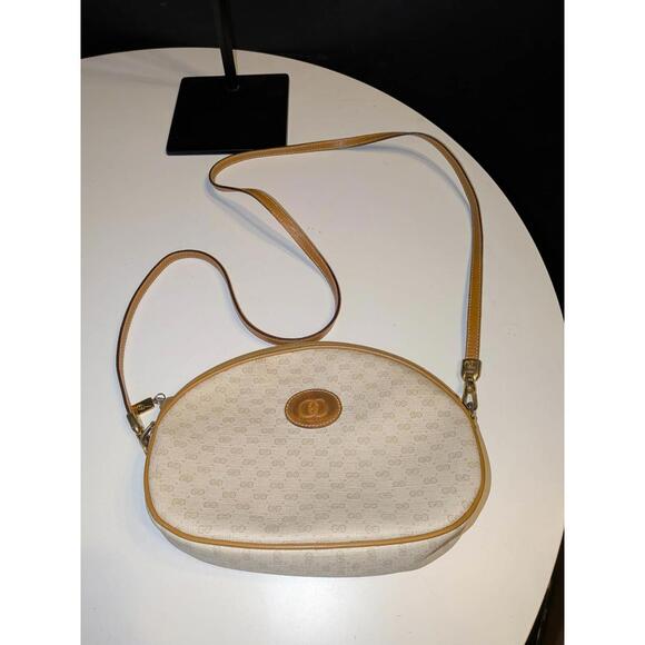 Authentic GG Vintage Micro Monogram Crossbody Tan / White Leather,All Products : American Fashion Style Bags On Sale